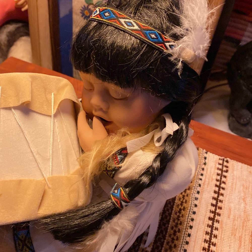Native American-Inspired Doll with Drum - Picture 2 of 9